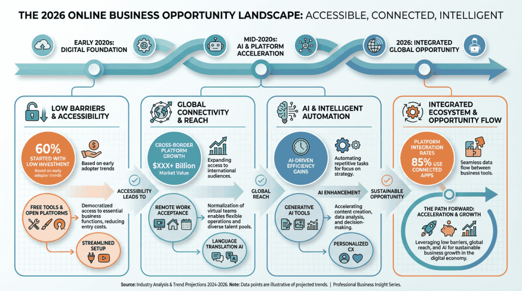 2026 Online Business Opportunity Landscape Infographic