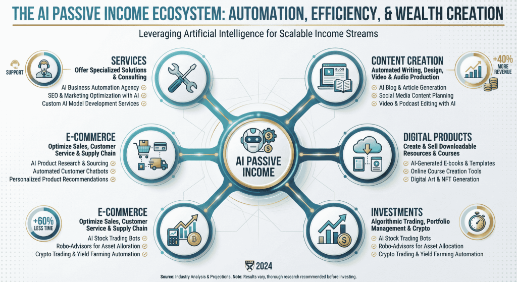 AI Passive Income Ecosystem Infographic