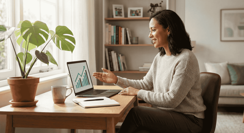 Successful Home-Based Entrepreneur Working Remotely